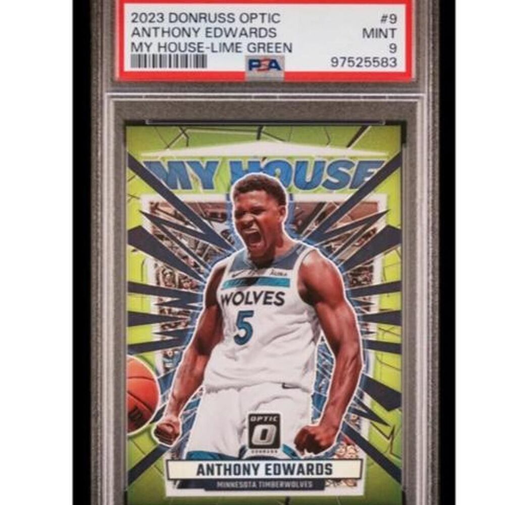 2023 Donruss Optic Anthony Edwards # 9 My House Lime Green PSA 9 MINT /149